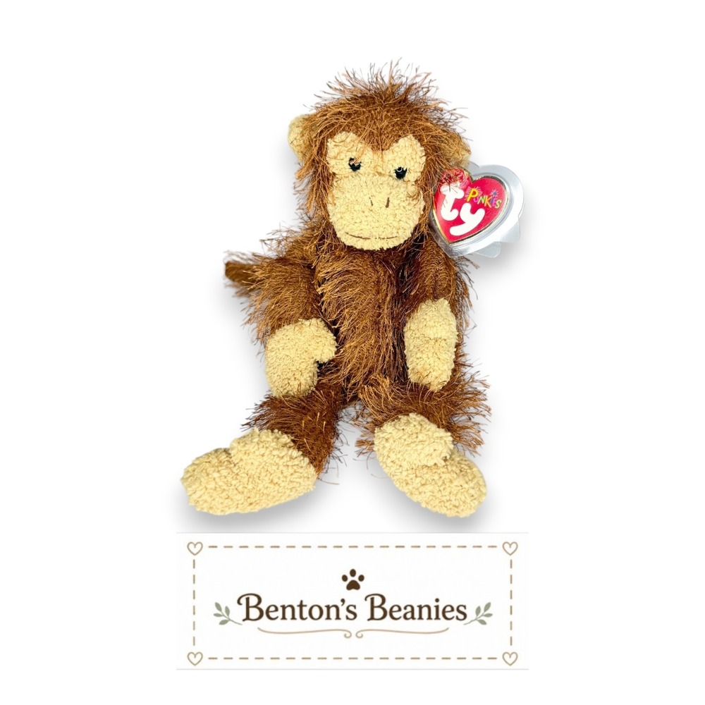 Zig-Zag the Monkey Ty Punkies | Playful Fuzzy Monkey | Mint Heart Tag